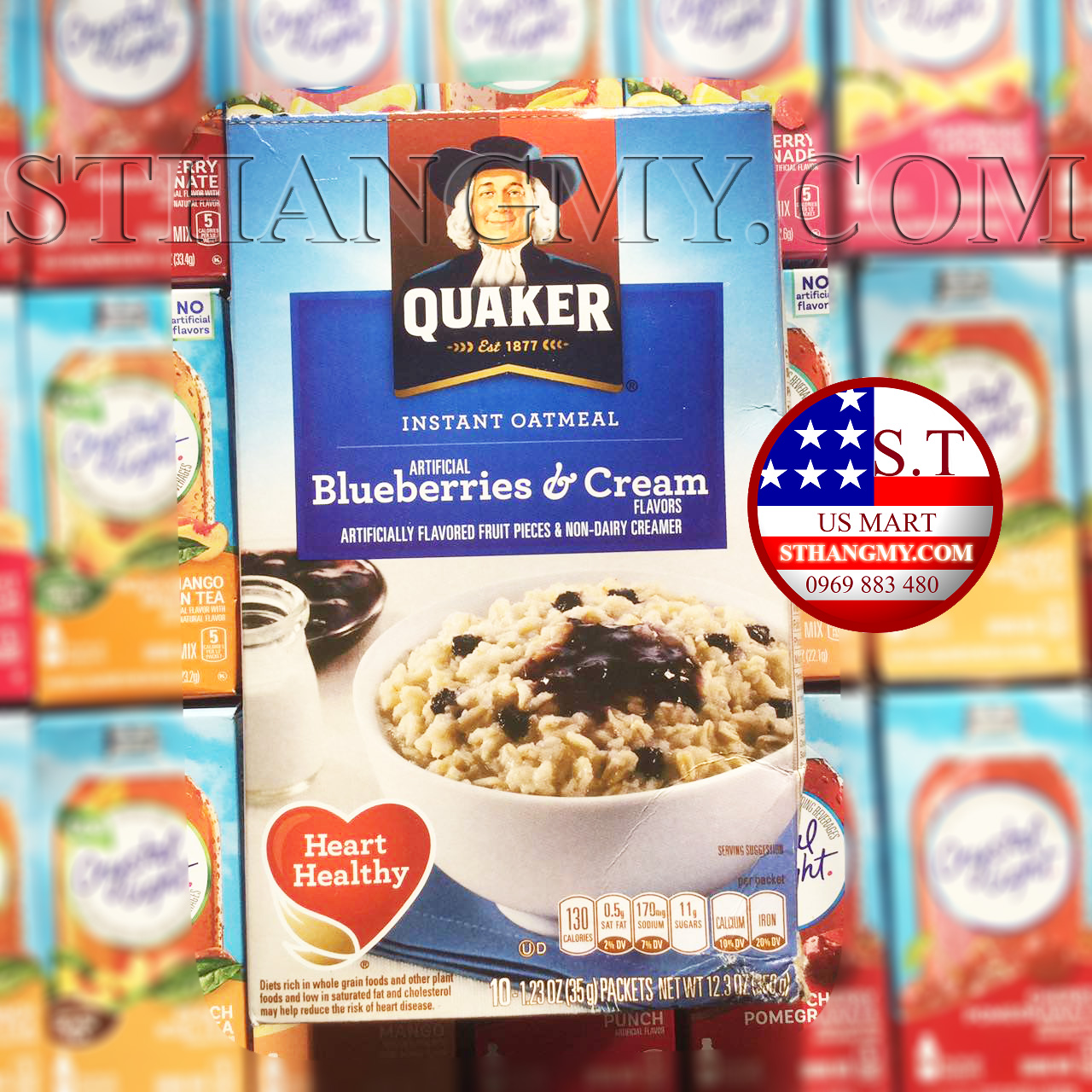 Yến mạch ăn sáng Quaker Blueberries & Cream